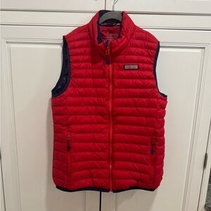 Vineyard Vines Red and Navy Quilted Vest
